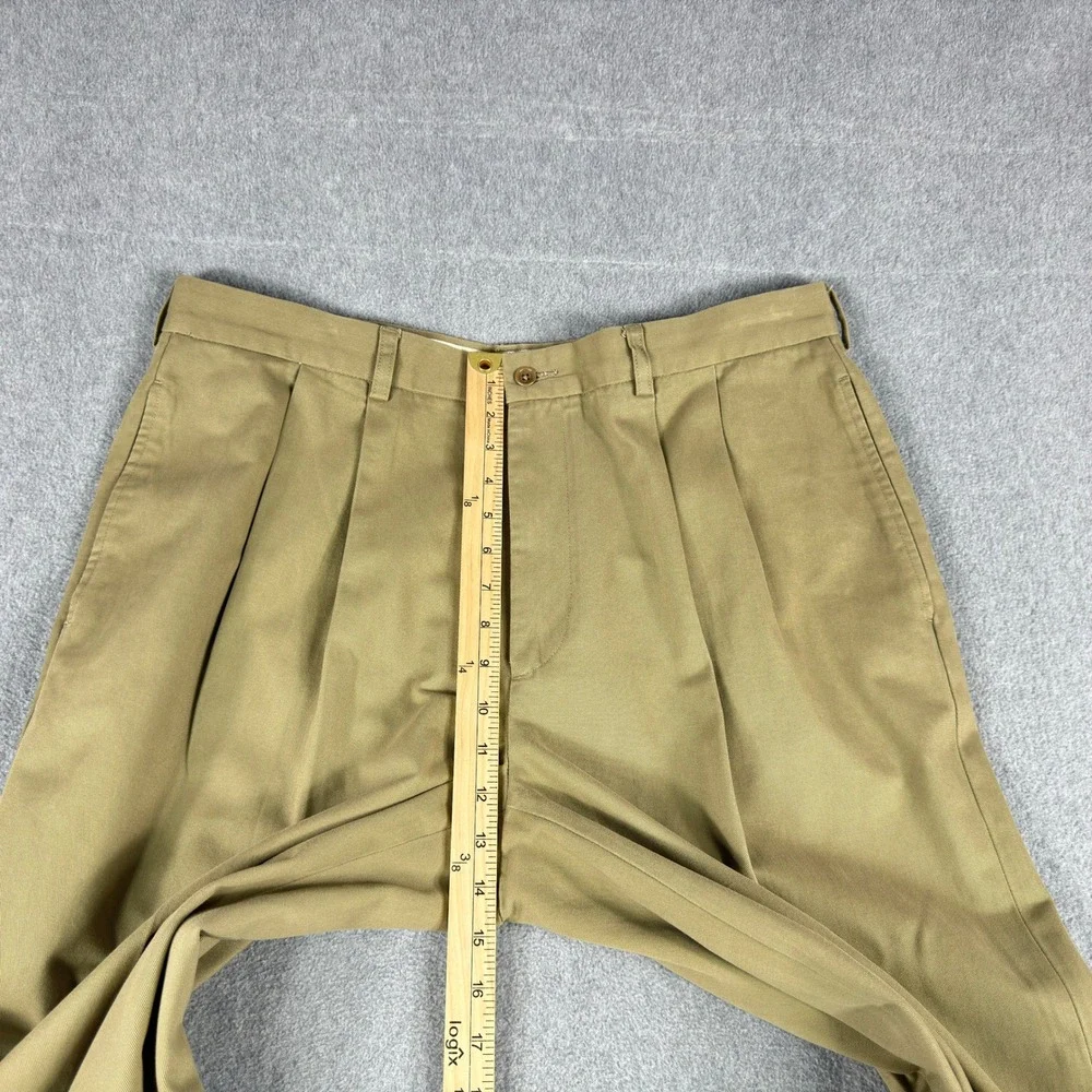 Brooks‎ Brothers Elliot Chino Pant Men 36x30 Beige Cuff Pleated Khaki